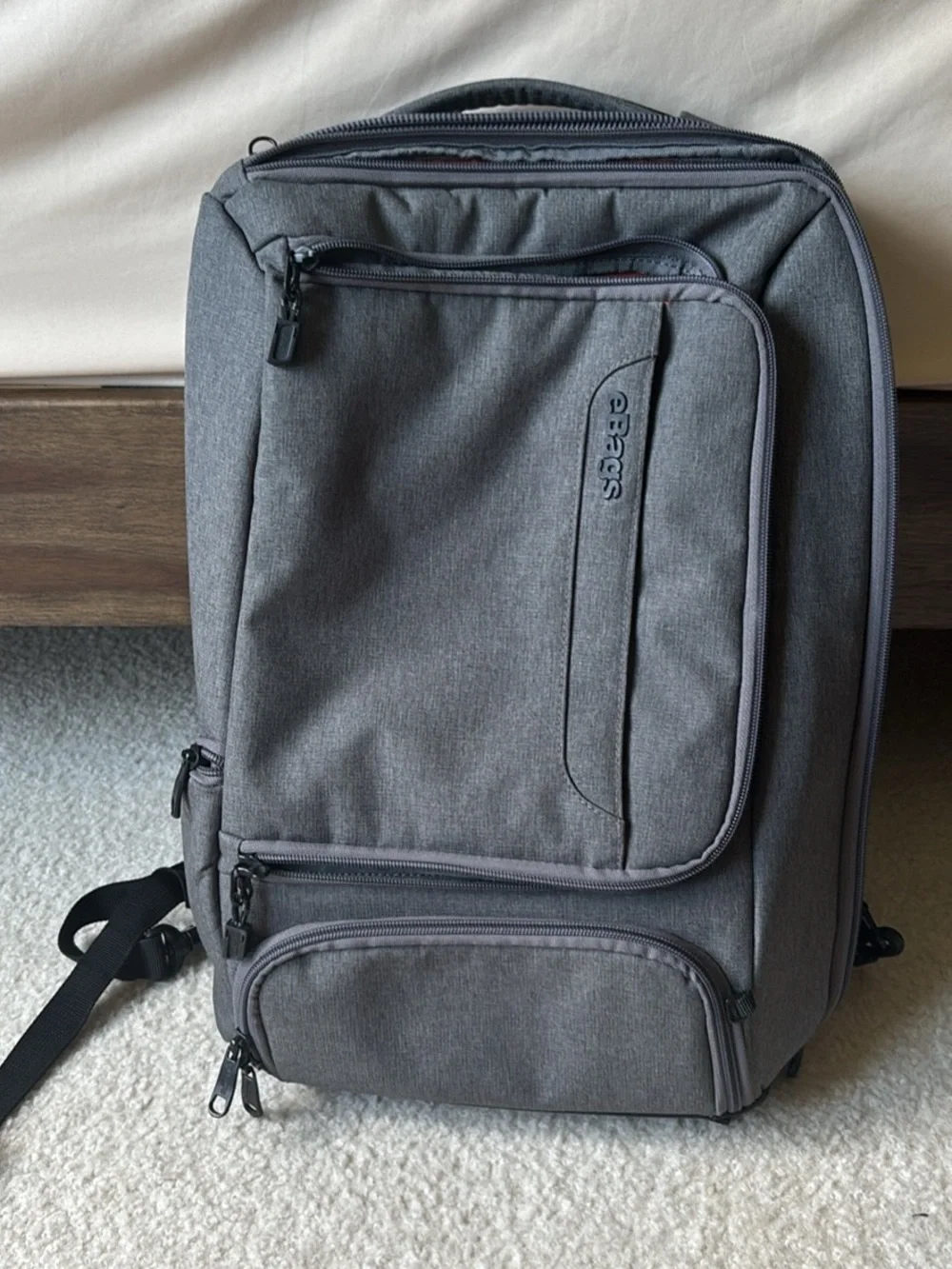 eBags Professional Slim Laptop Backpack - Heather Gray with Orange Lining